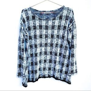 Chelsea and Violet Black White Plaid Check Top